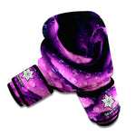 Dark Purple Rose Print Boxing Gloves