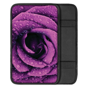 Dark Purple Rose Print Car Center Console Cover