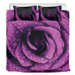 Dark Purple Rose Print Duvet Cover Bedding Set