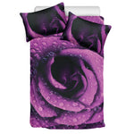 Dark Purple Rose Print Duvet Cover Bedding Set