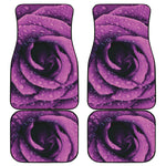 Dark Purple Rose Print Front and Back Car Floor Mats