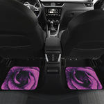 Dark Purple Rose Print Front and Back Car Floor Mats