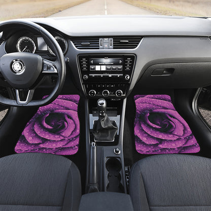 Dark Purple Rose Print Front Car Floor Mats
