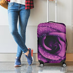 Dark Purple Rose Print Luggage Cover