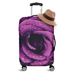 Dark Purple Rose Print Luggage Cover