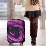 Dark Purple Rose Print Luggage Cover