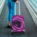 Dark Purple Rose Print Luggage Cover