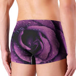 Dark Purple Rose Print Men's Boxer Briefs