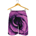 Dark Purple Rose Print Men's Shorts