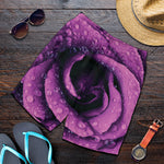 Dark Purple Rose Print Men's Shorts