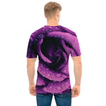 Dark Purple Rose Print Men's T-Shirt