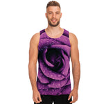 Dark Purple Rose Print Men's Tank Top