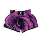 Dark Purple Rose Print Muay Thai Boxing Shorts