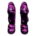 Dark Purple Rose Print Muay Thai Shin Guards