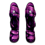 Dark Purple Rose Print Muay Thai Shin Guard