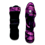 Dark Purple Rose Print Muay Thai Shin Guard