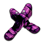 Dark Purple Rose Print Muay Thai Shin Guard