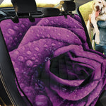 Dark Purple Rose Print Pet Car Back Seat Cover
