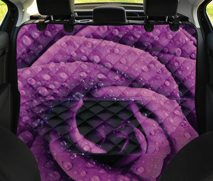 Dark Purple Rose Print Pet Car Back Seat Cover