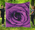 Dark Purple Rose Print Quilt
