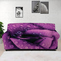 Dark Purple Rose Print Sofa Cover