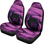 Dark Purple Rose Print Universal Fit Car Seat Covers