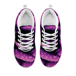 Dark Purple Rose Print White Sneakers