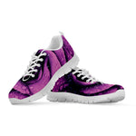 Dark Purple Rose Print White Sneakers