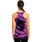 Dark Purple Rose Print Women's Racerback Tank Top