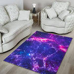 Dark Purple Universe Galaxy Space Print Area Rug GearFrost