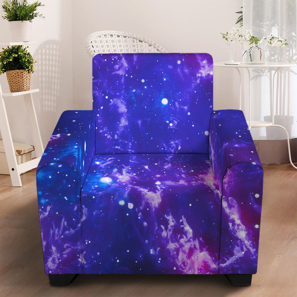 Dark Purple Universe Galaxy Space Print Armchair Slipcover