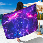 Dark Purple Universe Galaxy Space Print Beach Sarong Wrap