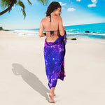 Dark Purple Universe Galaxy Space Print Beach Sarong Wrap