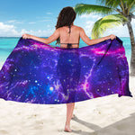 Dark Purple Universe Galaxy Space Print Beach Sarong Wrap