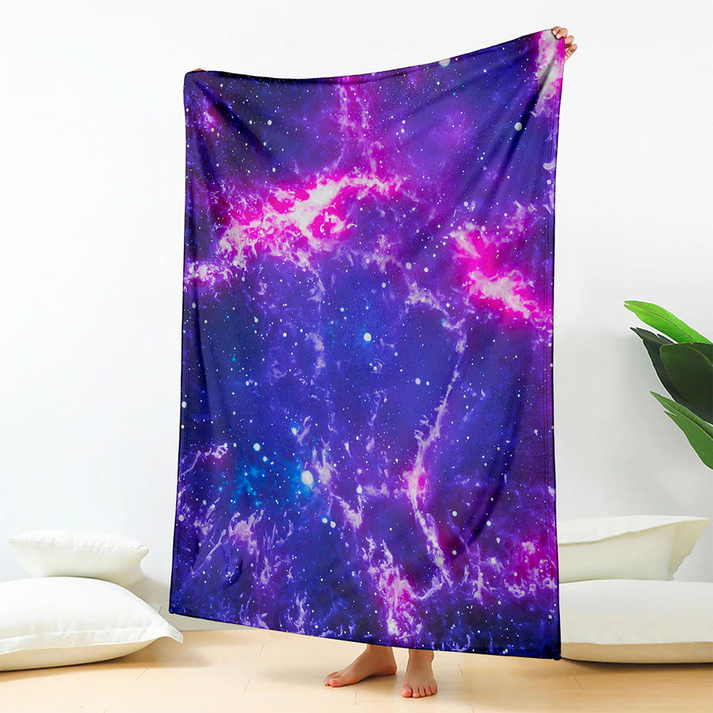 Dark Purple Universe Galaxy Space Print Blanket