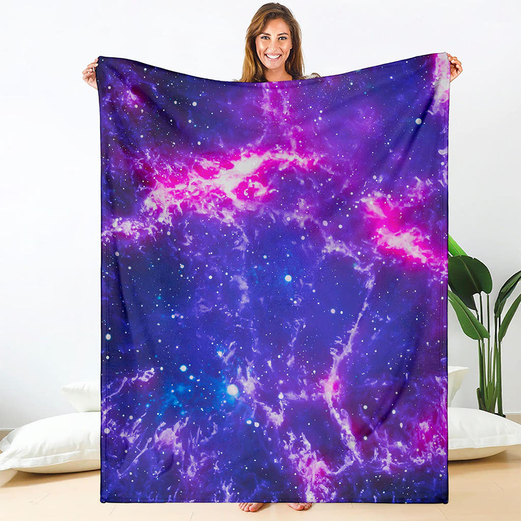 Dark Purple Universe Galaxy Space Print Blanket