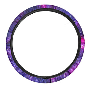 Dark Purple Universe Galaxy Space Print Car Steering Wheel Cover