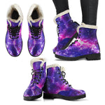 Dark Purple Universe Galaxy Space Print Comfy Boots GearFrost