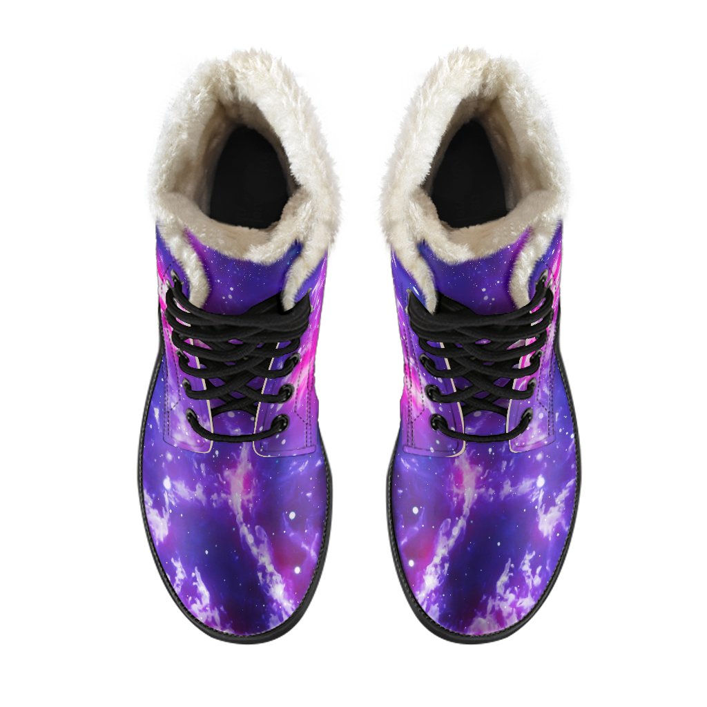 Dark Purple Universe Galaxy Space Print Comfy Boots GearFrost