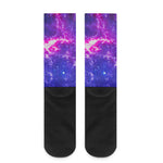 Dark Purple Universe Galaxy Space Print Crew Socks