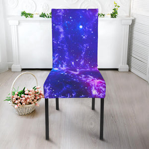 Dark Purple Universe Galaxy Space Print Dining Chair Slipcover