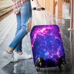 Dark Purple Universe Galaxy Space Print Luggage Cover GearFrost