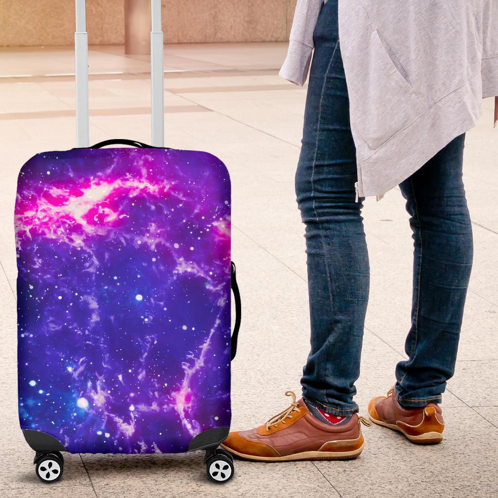 Dark Purple Universe Galaxy Space Print Luggage Cover GearFrost