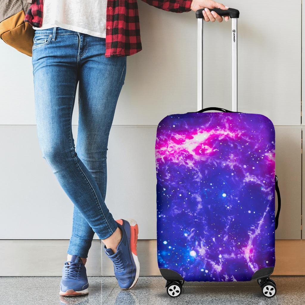 Dark Purple Universe Galaxy Space Print Luggage Cover GearFrost