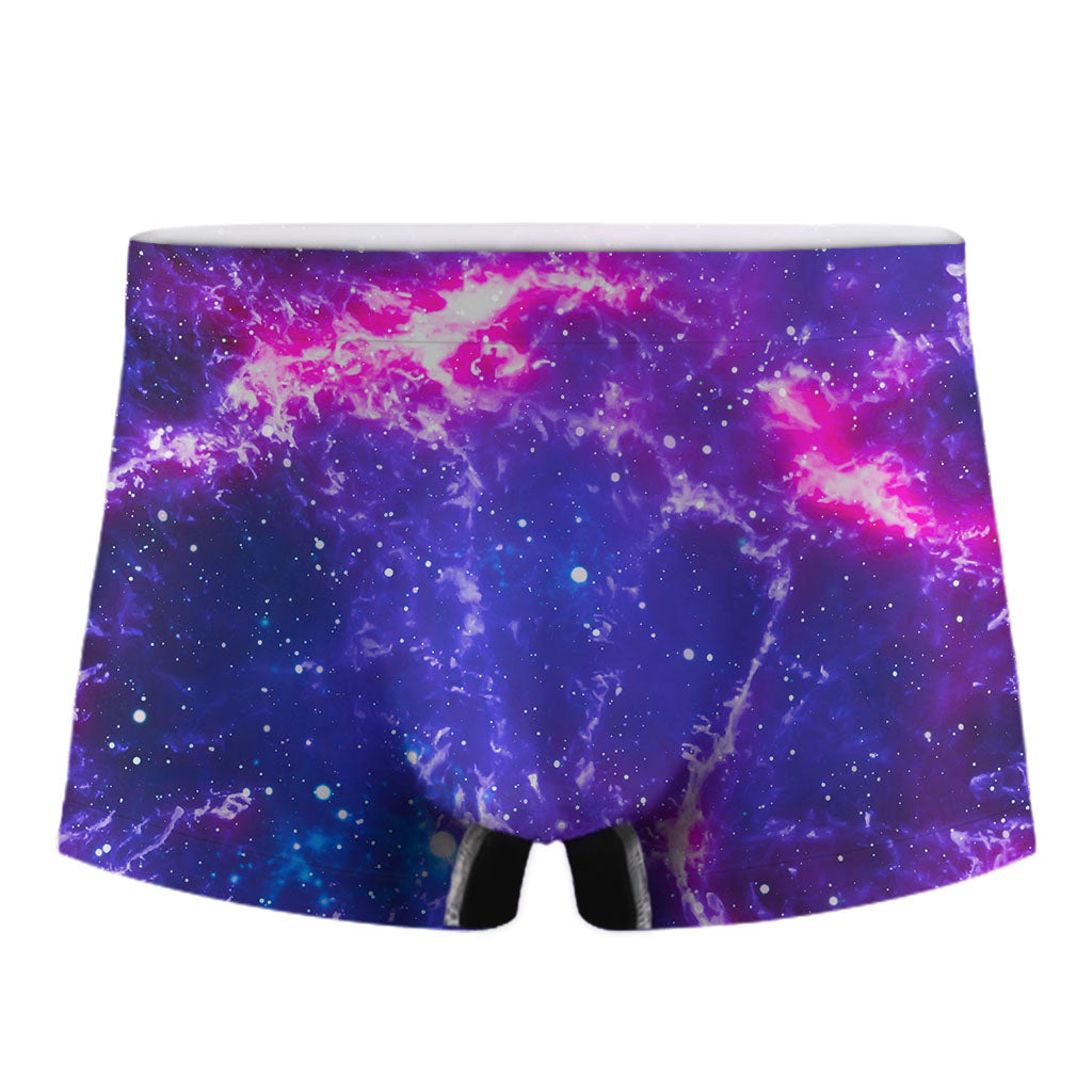 Dark Purple Universe Galaxy Space Print Men's Boxer Briefs