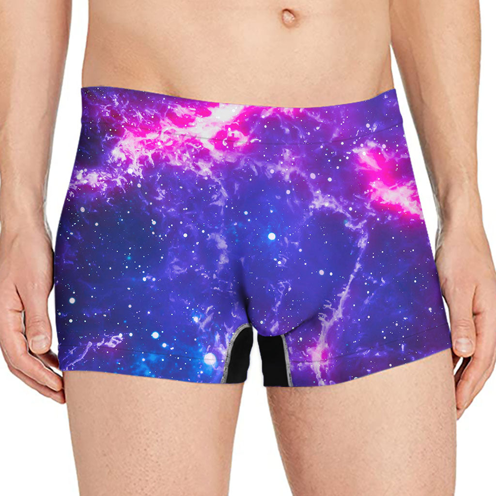 Dark Purple Universe Galaxy Space Print Men's Boxer Briefs