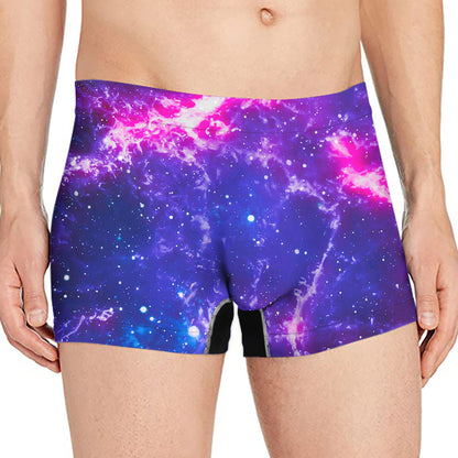 Dark Purple Universe Galaxy Space Print Men's Boxer Briefs