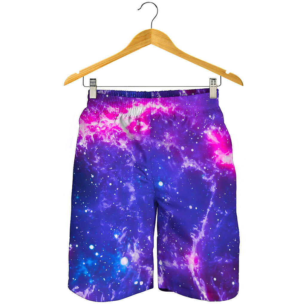 Dark Purple Universe Galaxy Space Print Men's Shorts