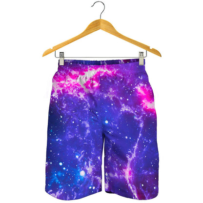 Dark Purple Universe Galaxy Space Print Men's Shorts