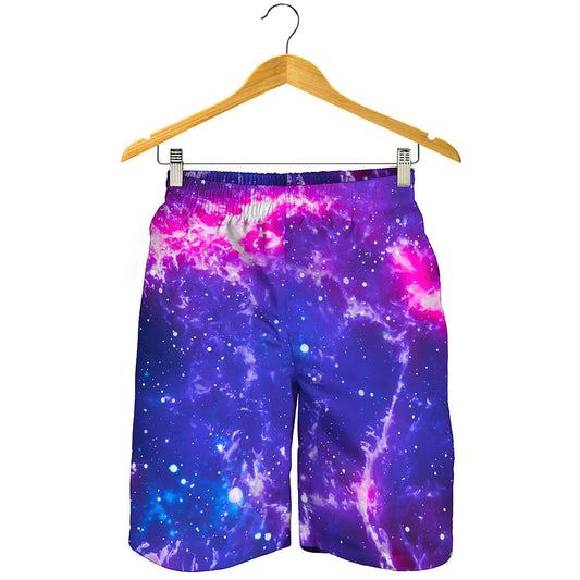 Dark Purple Universe Galaxy Space Print Men's Shorts